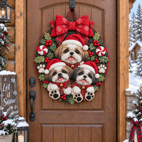 Holly Jolly Fur Baby Custom Shape Quilted Door Hanger TZL0PT0335