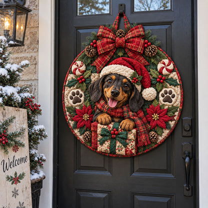 Holly Jolly Paws Custom Shape Quilted Door Hanger TZL0PT0336