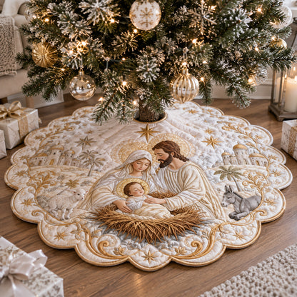 Holy Family Grace Custom Shape Christmas Quilted Tree Skirt TZL0DV067