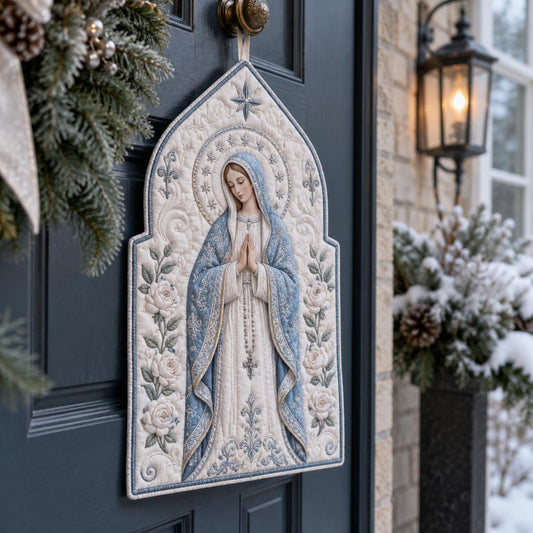 Immaculate Blue Custom Shape Quilted Door Hanger TZL0DV078
