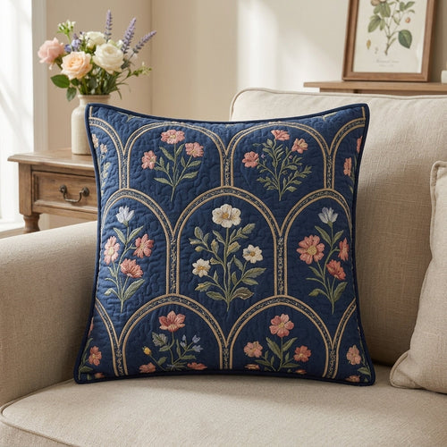 Indigo Garden Tile Quilted Pillow Case NCU0TV1545