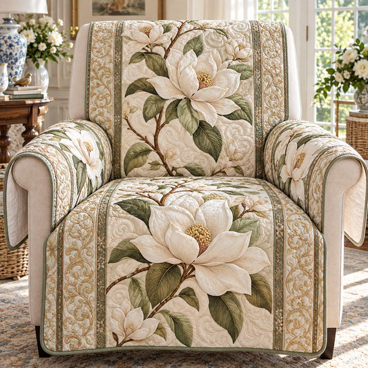 Ivory Magnolia Grace Quilted Sofa Cover TZL0DV510