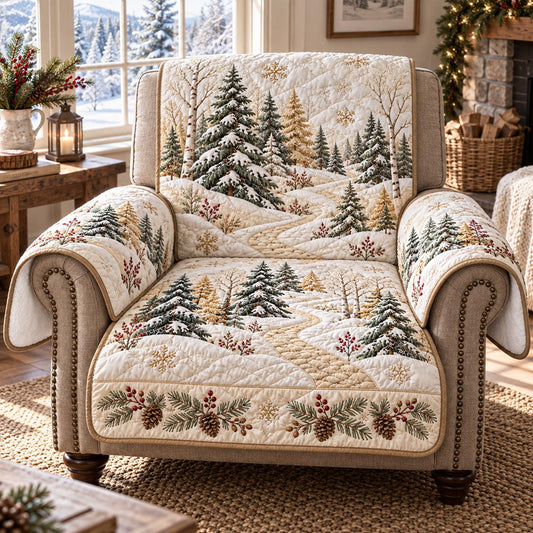 Ivory Pine Retreat Quilted Sofa Cover TZL0DV500
