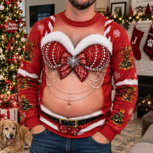 Jingle Belly Glam Personalized Ugly Sweatshirt TZL0PT0224