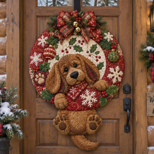 Jingle Paws Custom Shape Quilted Door Hanger TZL0PT0337