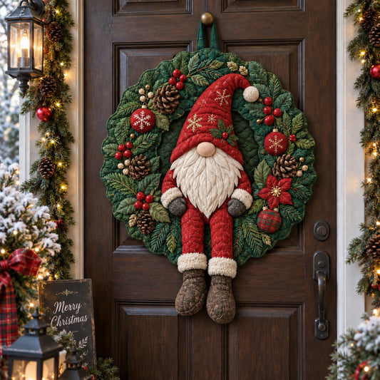 Jolly Santa Custom Shape Quilted Door Hanger TZL0TV085