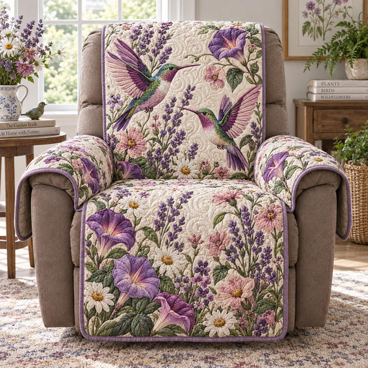 Lavender Hummingbird Garden Quilted Sofa Cover TZL0DV262