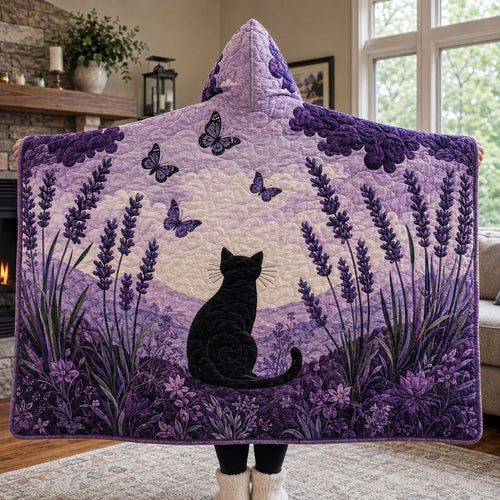 Lavender Moon Whiskers Quilted Hooded Blanket TZL0PT0151