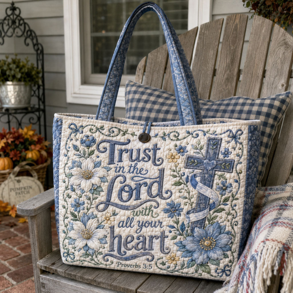 Lean on His Grace Quilted Classic Tote Bag TZL0PT0056