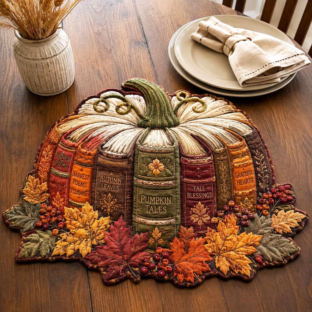 Literary Harvest Custom Shape Quilted Placemat SN0TV044