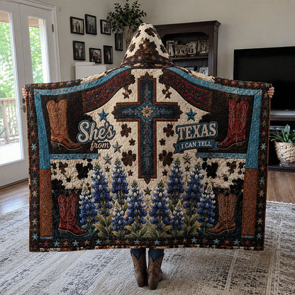 Lone Star Cowgirl Quilted Hooded Blanket TZL0PT0110