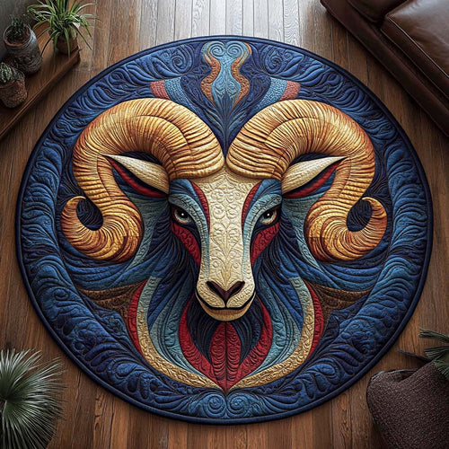 Majestic Aries Quilted Round Mat NCU0XD328