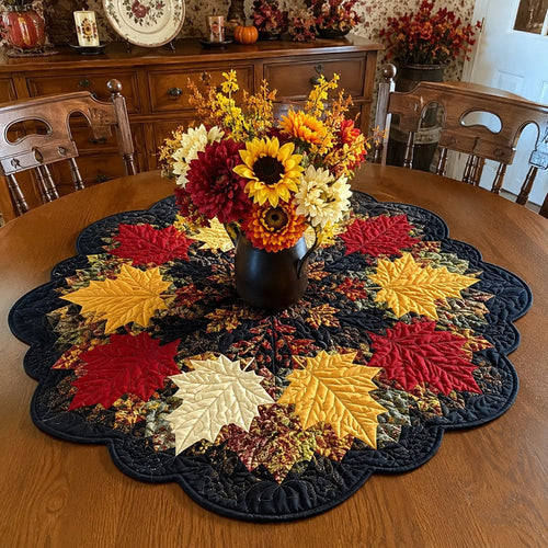 Maple Orchard Custom Shape Quilted Table Topper SN0PT475