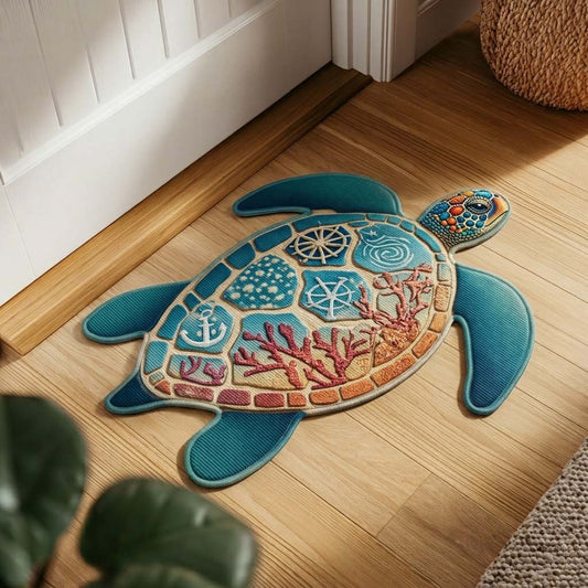 Marine Glow Turtle Custom Shape Doormat NCU0DQQ0755