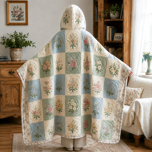 Meadow Bloom Quilted Hooded Blanket TZL0TV023