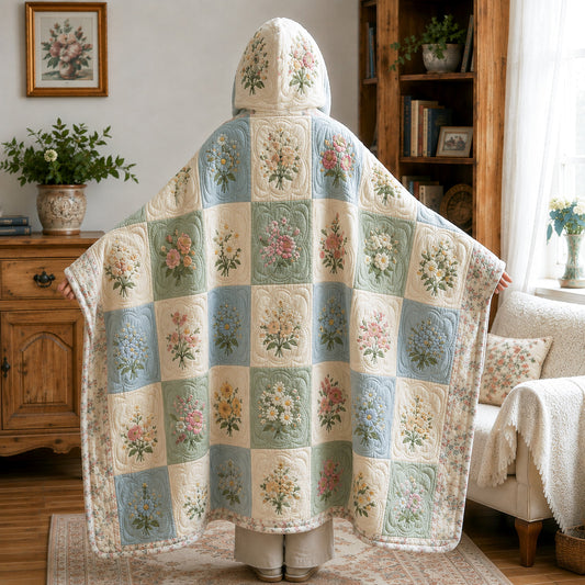 Meadow Bloom Quilted Hooded Blanket TZL0TV023