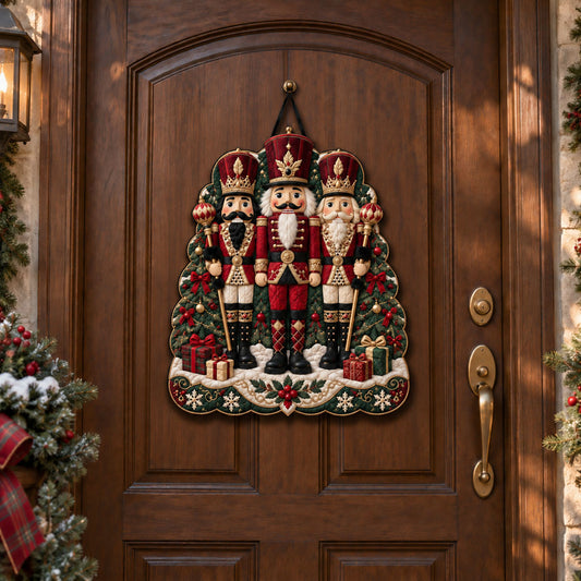 Merry Christmas Village Custom Shape Quilted Door Hanger TZL0PT0197