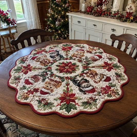 Merry Little Whiskers Custom Shape Quilted Table Topper TZL0PT0026