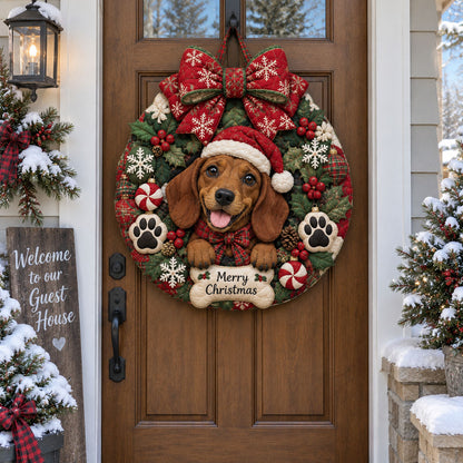 Merry Woofmas Custom Shape Quilted Door Hanger TZL0PT0339