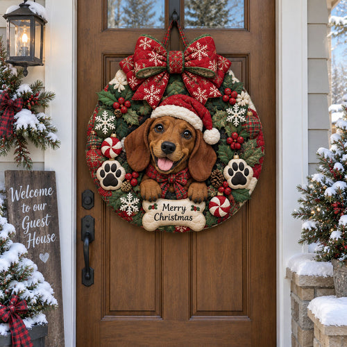 Merry Woofmas Custom Shape Quilted Door Hanger TZL0PT0339