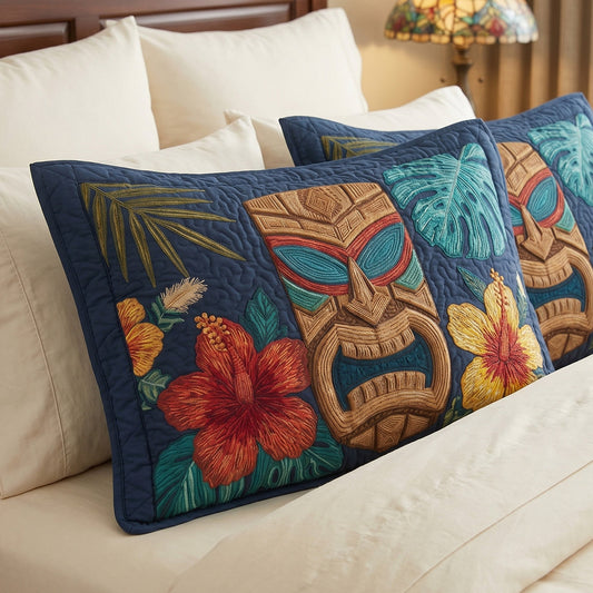 Midnight Tiki Quilted Bedding Pillow Case NCU0NT12715