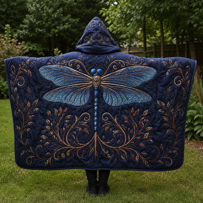 Midnight Botanical Flight Quilted Hooded Blanket TZL0PT0132