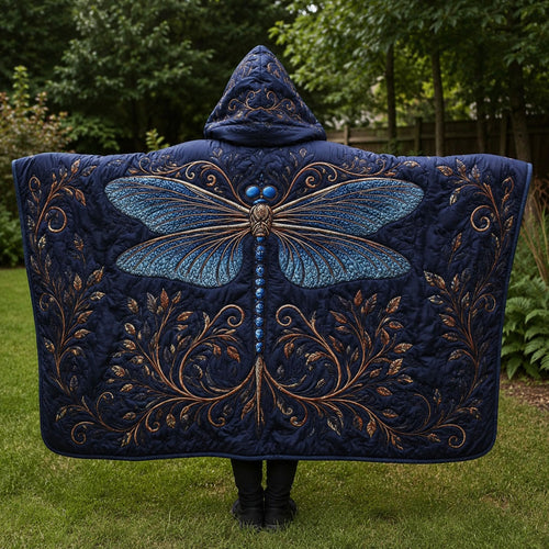 Midnight Botanical Flight Quilted Hooded Blanket TZL0PT0132