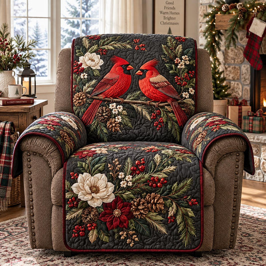 Midnight Cardinal Garden Quilted Sofa Cover TZL0DV282
