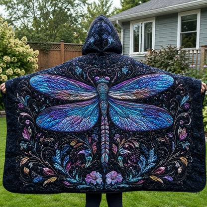 Midnight Dragonfly Magic Quilted Hooded Blanket TZL0PT0133