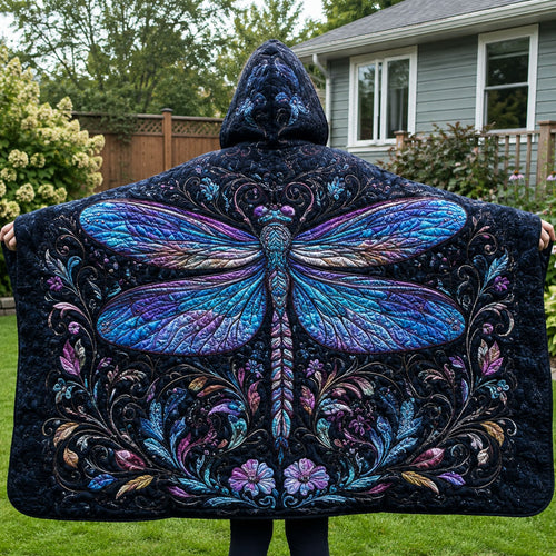 Midnight Dragonfly Magic Quilted Hooded Blanket TZL0PT0133