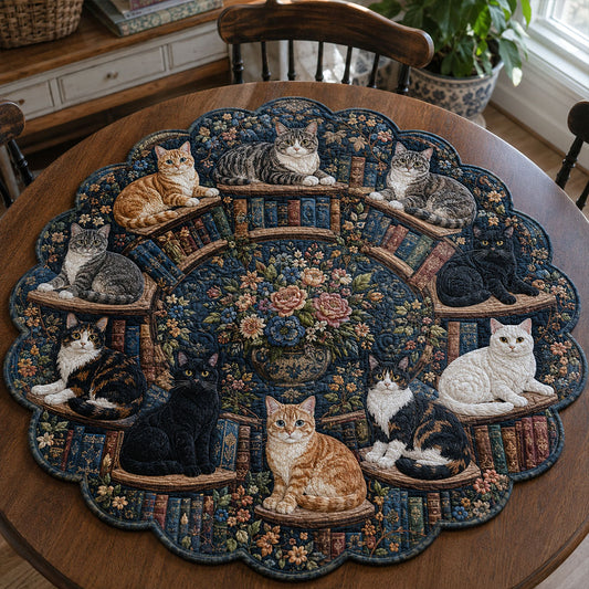 Midnight Paws Custom Shape Quilted Table Topper TZL0PT0034