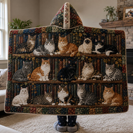 Midnight Whisker Magic Quilted Hooded Blanket TZL0PT0156