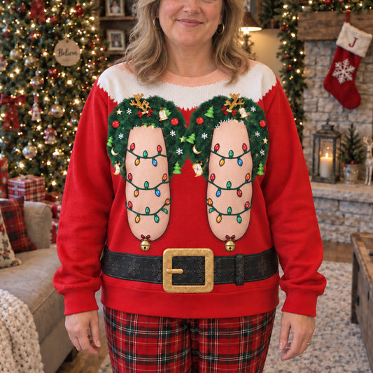 Mistletoe Curves Personalized Ugly Sweatshirt TZL0TV080