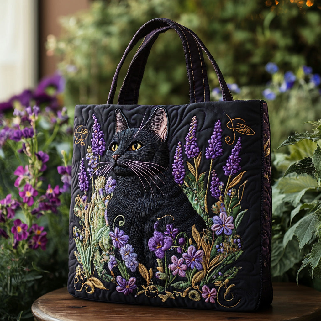 Moonlit Meow Quilted Tote Bag NCU0DV7272