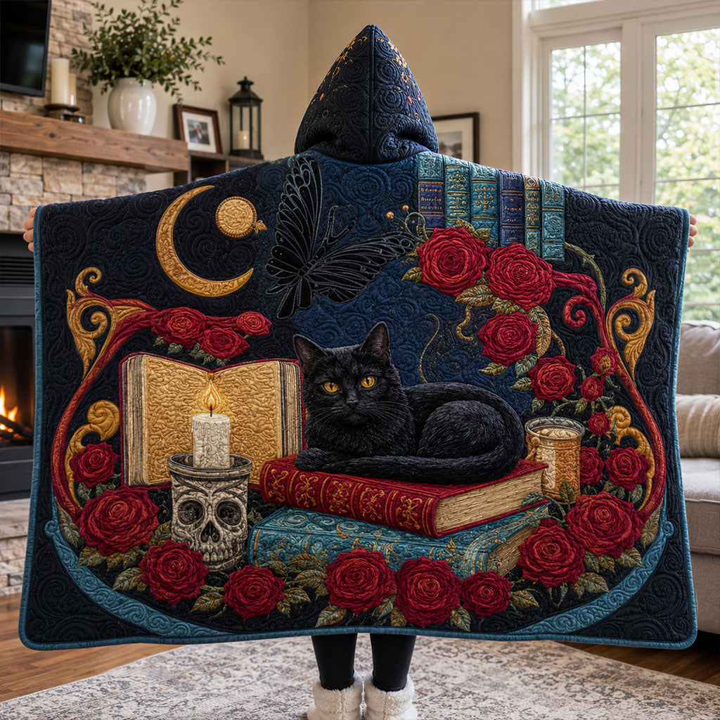 Moonlit Rose Whiskers Quilted Hooded Blanket TZL0PT0157