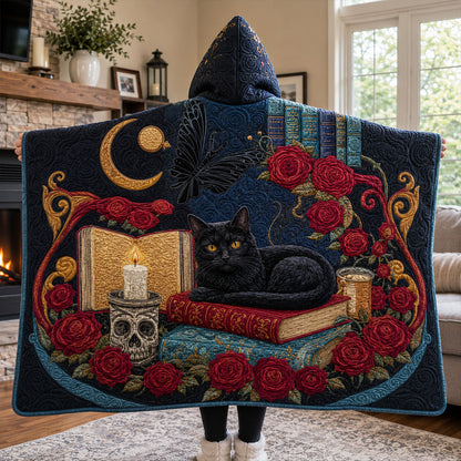 Moonlit Rose Whiskers Quilted Hooded Blanket TZL0PT0157