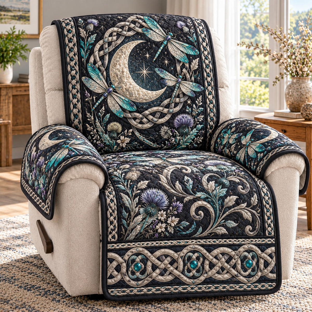 Moonlit Thistle Quilted Sofa Cover TZL0TD422