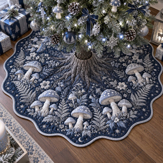 Mushroom Tradition Custom Shape Christmas Quilted Tree Skirt TZL0TD24