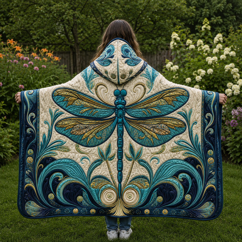 Mystic Garden Flight Quilted Hooded Blanket TZL0PT0135