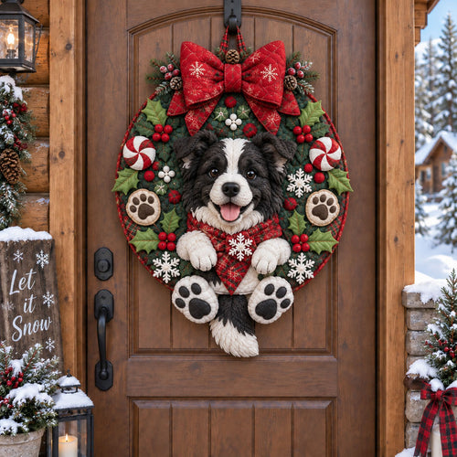 Merry Tails Christmas Custom Shape Quilted Door Hanger NCU0TZL02