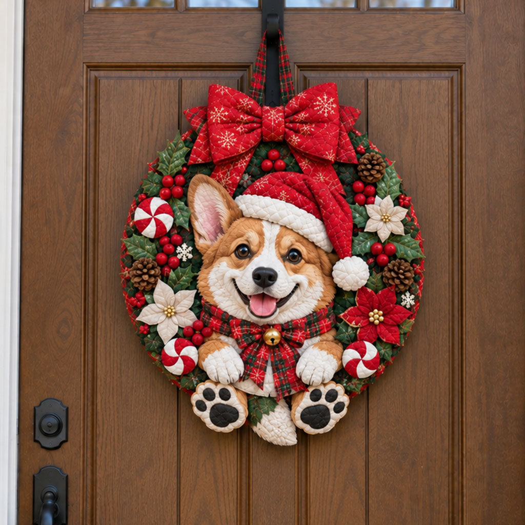 Merry Tails Christmas Custom Shape Quilted Door Hanger NCU0TZL02