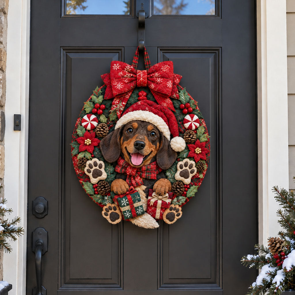 Merry Tails Christmas Custom Shape Quilted Door Hanger NCU0TZL02