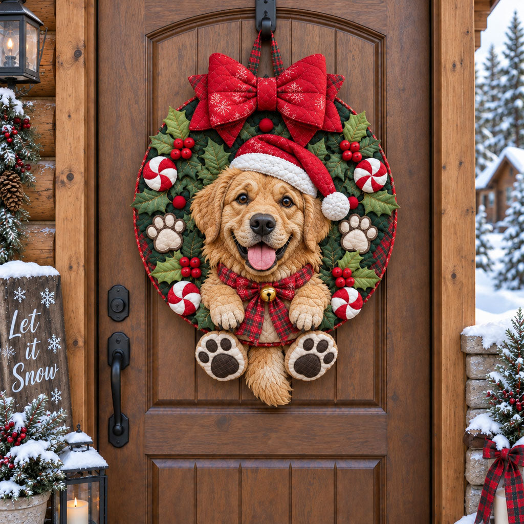 Merry Tails Christmas Custom Shape Quilted Door Hanger NCU0TZL02