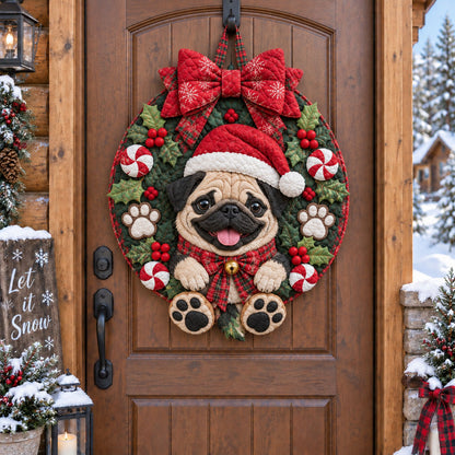 Merry Tails Christmas Custom Shape Quilted Door Hanger NCU0TZL02