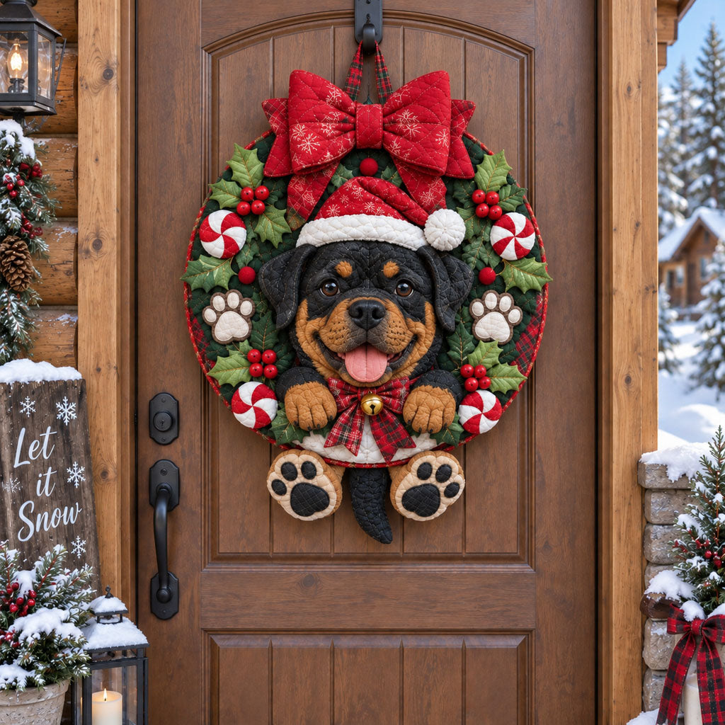 Merry Tails Christmas Custom Shape Quilted Door Hanger NCU0TZL02
