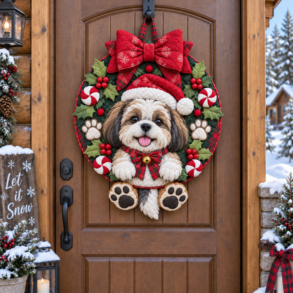 Merry Tails Christmas Custom Shape Quilted Door Hanger NCU0TZL02