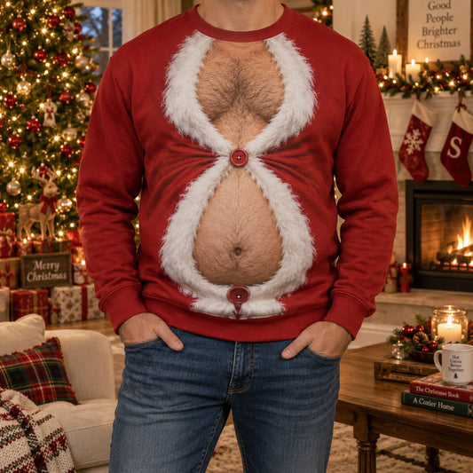 North Pole Dad Bod Personalized Ugly Sweatshirt TZL0PT0229