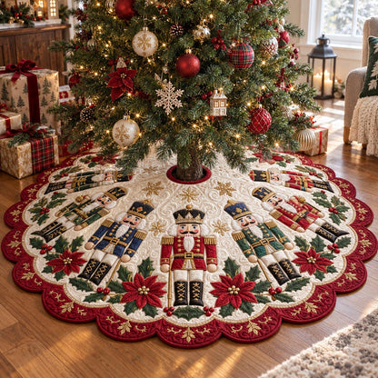 Nutcracker Christmas Circle Custom Shape Christmas Quilted Tree Skirt TZL0DV173