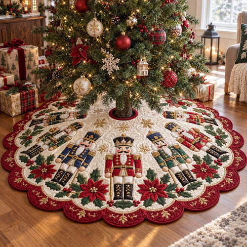 Nutcracker Christmas Circle Custom Shape Christmas Quilted Tree Skirt TZL0DV173
