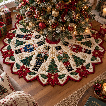 Nutcracker Holiday Charm Custom Shape Christmas Quilted Tree Skirt TZL0DV169